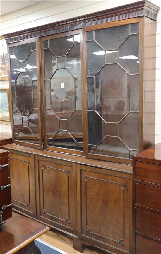 An Edwardian mahogany library bookcase W.180cm